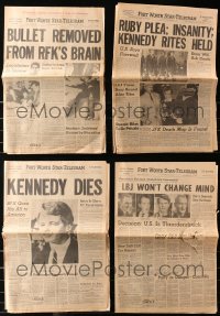 3s0002 LOT OF 8 KENNEDY ASSASSINATION NEWSPAPERS 1960s when John & Bobby were killed!