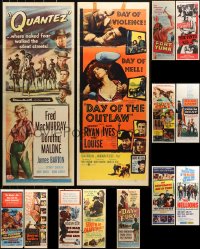 3s0652 LOT OF 17 FORMERLY FOLDED COWBOY WESTERN INSERTS 1940s-1960s a variety of movie images!