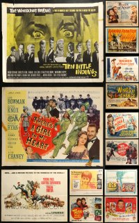 3s0699 LOT OF 13 FORMERLY FOLDED HALF-SHEETS 1940s-1960s great images from a variety of movies!
