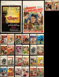 3s0609 LOT OF 32 FORMERLY FOLDED BELGIAN POSTERS 1950s-1970s a variety of cool movie images!