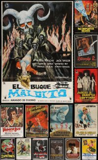 3s0791 LOT OF 17 FORMERLY FOLDED SPANISH POSTERS 1950s-1980s great images from a variety of movies!