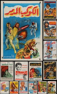 3s0084 LOT OF 17 FORMERLY FOLDED EGYPTIAN POSTERS 1960s-1980s great images from a variety of movies!