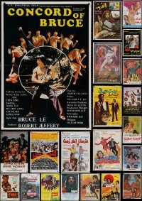 3s0766 LOT OF 27 FORMERLY FOLDED MISCELLANEOUS NON-U.S. POSTERS 1970s-1980s cool movie images!