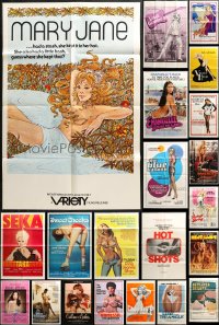 3s0199 LOT OF 54 FOLDED SEXPLOITATION ONE-SHEETS 1970s-1980s sexy images with partial nudity!