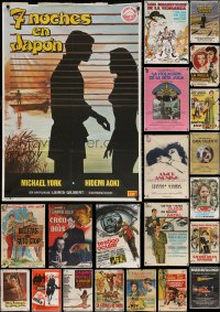 3s0782 LOT OF 26 FORMERLY FOLDED SPANISH POSTERS 1960s-1980s great images from a variety of movies!