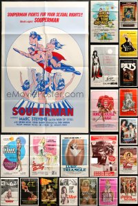 3s0202 LOT OF 51 FOLDED SEXPLOITATION ONE-SHEETS 1970s-1980s sexy images with some nudity!