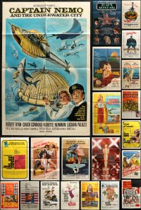 3s0158 LOT OF 113 FOLDED ONE-SHEETS 1950s-1980s great images from a variety of different movies!