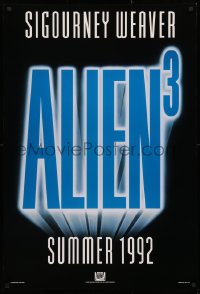 3t0728 ALIEN 3 int'l teaser DS 1sh 1992 Sigourney Weaver, 3 times the danger, different design!