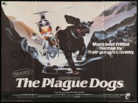3t0213 PLAGUE DOGS British quad 1982 Martin Rosen canine cartoon, John Hurt, Patrick Stewart!