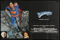3t0220 SUPERMAN British quad 1978 comic book hero Christopher Reeve, Gene Hackman, Brando!