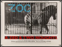 3t0224 ZED & TWO NOUGHTS British quad 1985 directed by Peter Greenaway, image of zebra in cage!