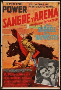 3t0031 BLOOD & SAND Colombian poster 1942 Power, Hayworth, art of matador by Ruano-Llopis!