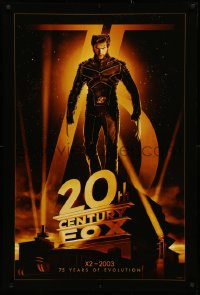 3t0589 20TH CENTURY FOX 75TH ANNIVERSARY 27x40 commercial poster 2003 Hugh Jackman as Wolverine!