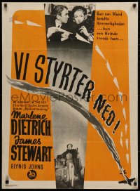 3t0130 NO HIGHWAY IN THE SKY Danish 1952 image of James Stewart w/sexy Marlene Dietrich!