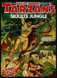 3t0136 TARZAN'S HIDDEN JUNGLE Danish R1970s cool artwork of Gordon Scott as Tarzan, Zippy!