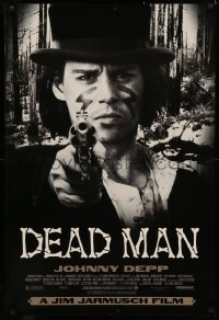 3t0823 DEAD MAN 1sh 1996 great image of Johnny Depp pointing gun, Jim Jarmusch's mystic western!
