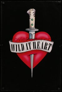 3t0177 WILD AT HEART English double crown 1990 David Lynch, incredible dagger stabbing heart image!