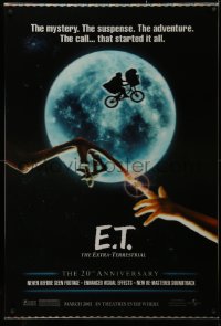 3t0390 E.T. THE EXTRA TERRESTRIAL lenticular 1sh R2002 Drew Barrymore, Spielberg, bike over the moon!