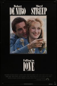 3t0843 FALLING IN LOVE 1sh 1984 romantic close-up of Robert De Niro & Meryl Streep!