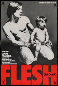 3t0141 ANDY WARHOL'S FLESH French 24x35 1968 naked Dallesandro & infant by Francesco Scavullo!