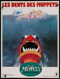 3t0155 MUPPETS GO HOLLYWOOD French 23x31 1980 Jim Henson, completely different Jaws parody art!