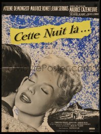3t0161 NIGHT HEAT style A French 23x31 1958 Cette nuit-la, great close up of beautiful Mylene Demongeot!