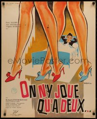 3t0163 ONLY TWO CAN PLAY French 24x29 1964 different Marty art of Peter Sellers in bed & sexy legs!