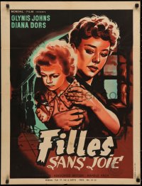 3t0169 WEAK & THE WICKED French 24x32 1955 Diana Dors, completely different artwork of Glynis Johns!