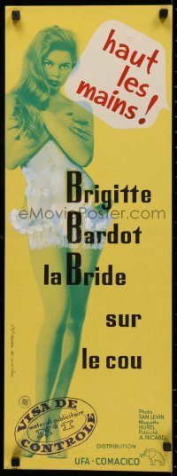 3t0172 ONLY FOR LOVE green French 11x31 1963 Roger Vadim La Bride sur le cou, Brigitte Bardot, rare!