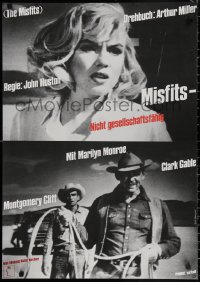 3t0098 MISFITS German R1972 Clark Gable, close-up of sexy Marilyn Monroe, John Huston!