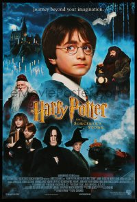 3t0889 HARRY POTTER & THE PHILOSOPHER'S STONE DS 1sh 2001 rare cast style with 'Sorcerer's Stone'!