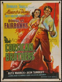 3t0010 CORSICAN BROTHERS Indian R1960s different art of Douglas Fairbanks Jr. & Warrick by Pinto!