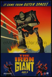 3t0927 IRON GIANT advance DS 1sh 1999 animated modern classic, cool cartoon robot artwork!