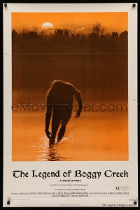 3t0955 LEGEND OF BOGGY CREEK 1sh 1973 great Ralph McQuarrie art of swamp monster!