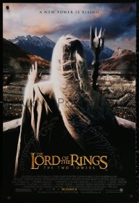3t0971 LORD OF THE RINGS: THE TWO TOWERS advance DS 1sh 2002 Christopher Lee as Saruman!