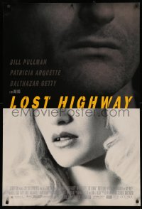 3t0973 LOST HIGHWAY 1sh 1997 David Lynch, split image of Bill Pullman & Patricia Arquette!