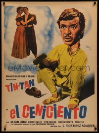 3t0018 EL CENICIENTO Mexican poster 1952 different Josep Renau artwork of German Valdes as Tin-Tan!