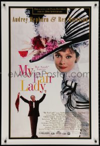 3t1001 MY FAIR LADY 1sh R1994 great close-up image of Audrey Hepburn, Rex Harrison!