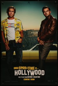3t1016 ONCE UPON A TIME IN HOLLYWOOD int'l teaser DS 1sh 2019 Pitt and Leonardo DiCaprio, Tarantino!