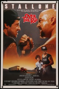 3t1020 OVER THE TOP 1sh 1987 trucker Sylvester Stallone armwrestling giant guy & with son!