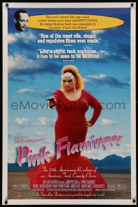3t1025 PINK FLAMINGOS 1sh R1997 Divine, Mink Stole, John Waters, proud to recycle their trash!