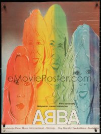 3t0263 ABBA: THE MOVIE Polish 26x35 1978 Swedish pop rock, Pagowski art of band members!