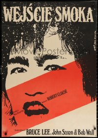 3t0279 ENTER THE DRAGON Polish 27x38 1981 Bruce Lee kung fu classic, cool different art by Erol!