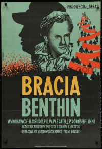 3t0280 FAMILIE BENTHIN Polish 26x39 1951 completely different artwork by Kamil Witowski, rare!