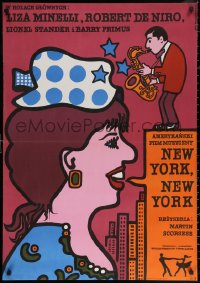 3t0287 NEW YORK NEW YORK Polish 27x38 1978 Mlodozeniec art of De Niro & singing Liza Minnelli!