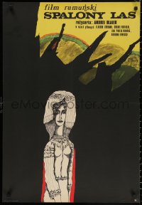 3t0242 LOST FOREST Polish 23x33 1972 Andrei Blaier directed, Stachurski art of woman in forest