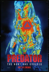 3t1032 PREDATOR style B int'l teaser DS 1sh 2018 great image of the alien as seen in thermal-vision!