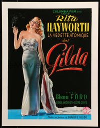 3t0692 GILDA 15x20 REPRO poster 1990s sexy smoking Rita Hayworth full-length in sheath dress