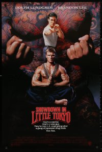 3t1094 SHOWDOWN IN LITTLE TOKYO DS 1sh 1991 Dolph Lundgren, Brandon Lee, kung fu!