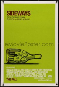 3t1096 SIDEWAYS advance DS 1sh 2004 Alexander Payne classic, cool art of men in bottle!